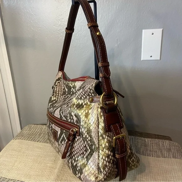 DOONEY & BOURKE / Python Reptile Metallic Hobo Shoulder Bag - Picture 8 of 16